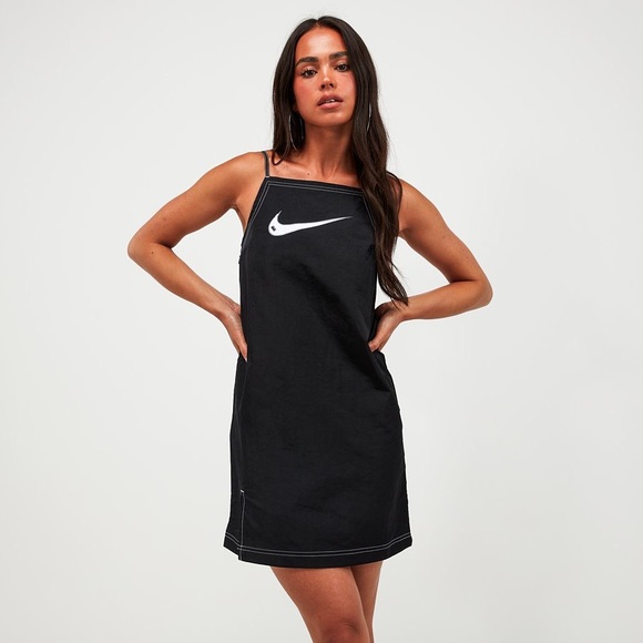 Nike swoosh woven mini dress spaghetti straps medium - Picture 1 of 12